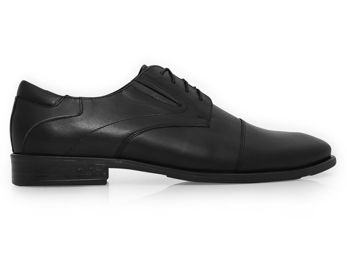 Czarne półmatowe obuwie wizytowe na szerszą stopę T184 r. 43