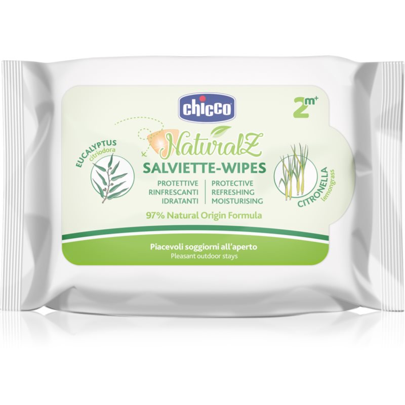 Chicco NaturalZ Protective & Refreshing Wipes chusteczki odstraszające komary 2 m+ 20 szt.