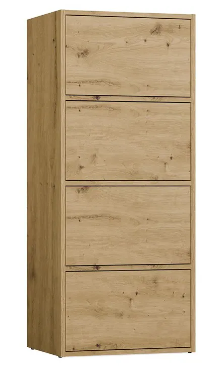 Regał zamykany z 4 półkami dąb artisan H7-K73
