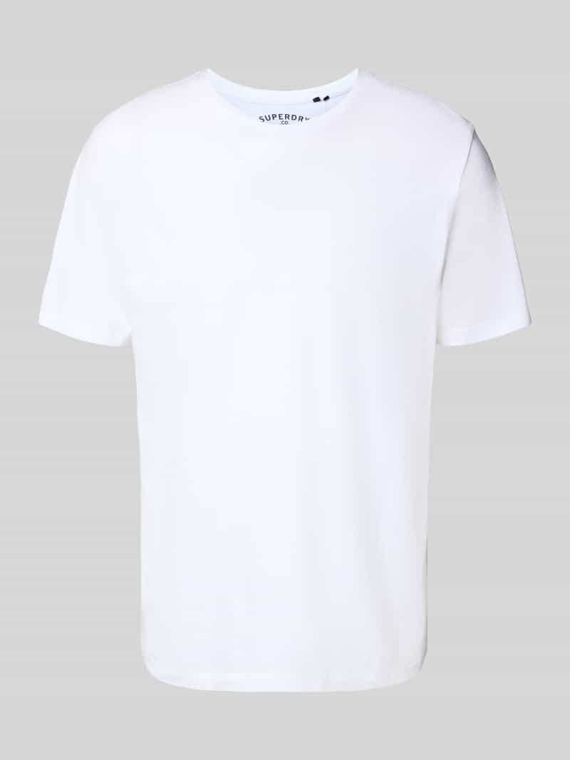 T-shirt z prążkowanym okrągłym dekoltem