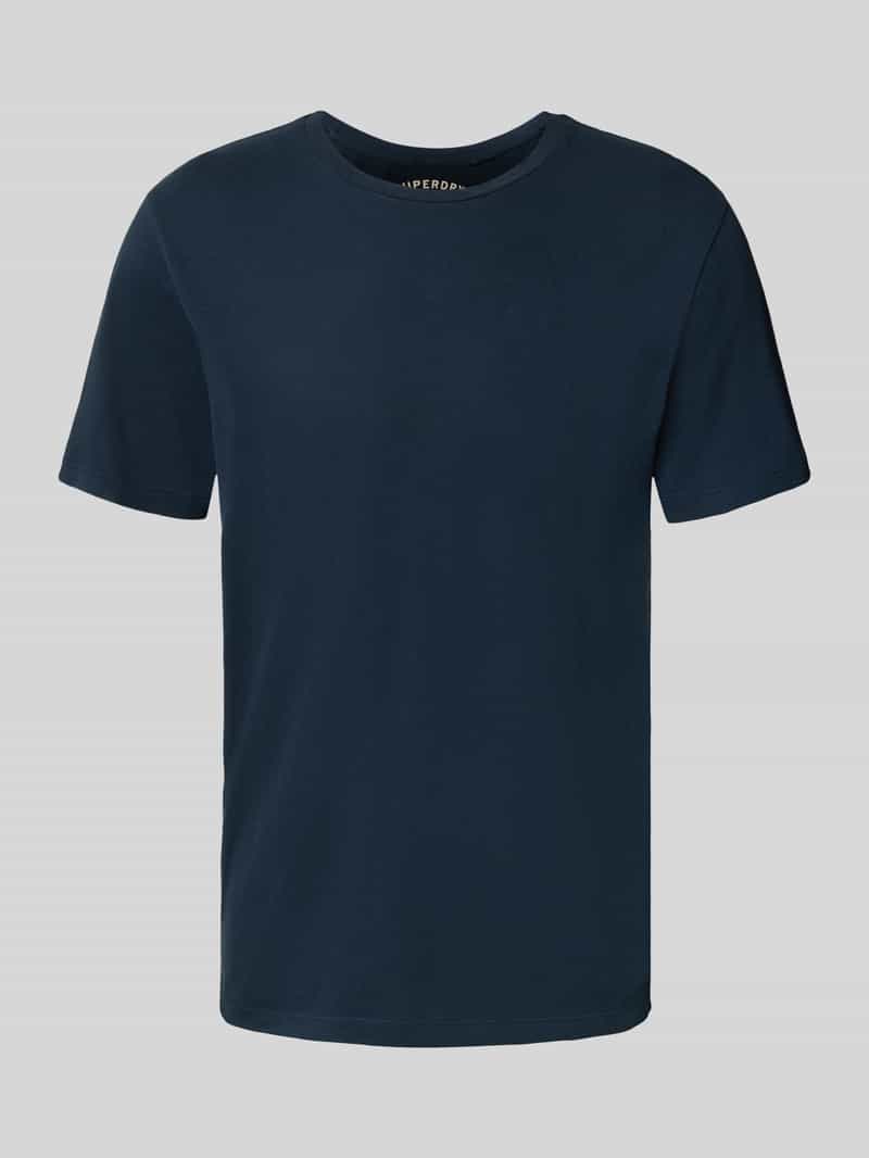 T-shirt z prążkowanym okrągłym dekoltem