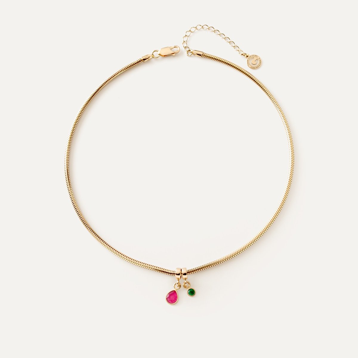 Srebrny choker z zawieszką łezka i kółko