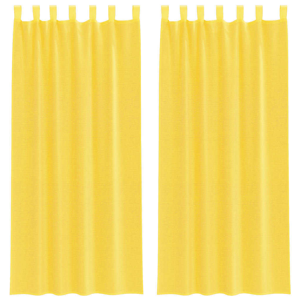 vidaXL Zasłony woalowe z pętelkami 2 szt. Żółte 140x225 cm