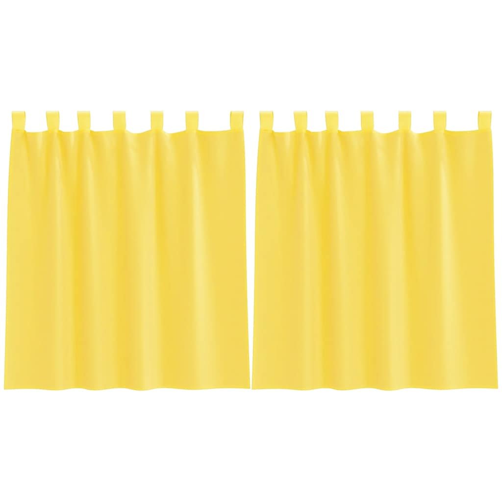 vidaXL Zasłony woalowe z pętelkami 2 szt. Żółte 140x140 cm