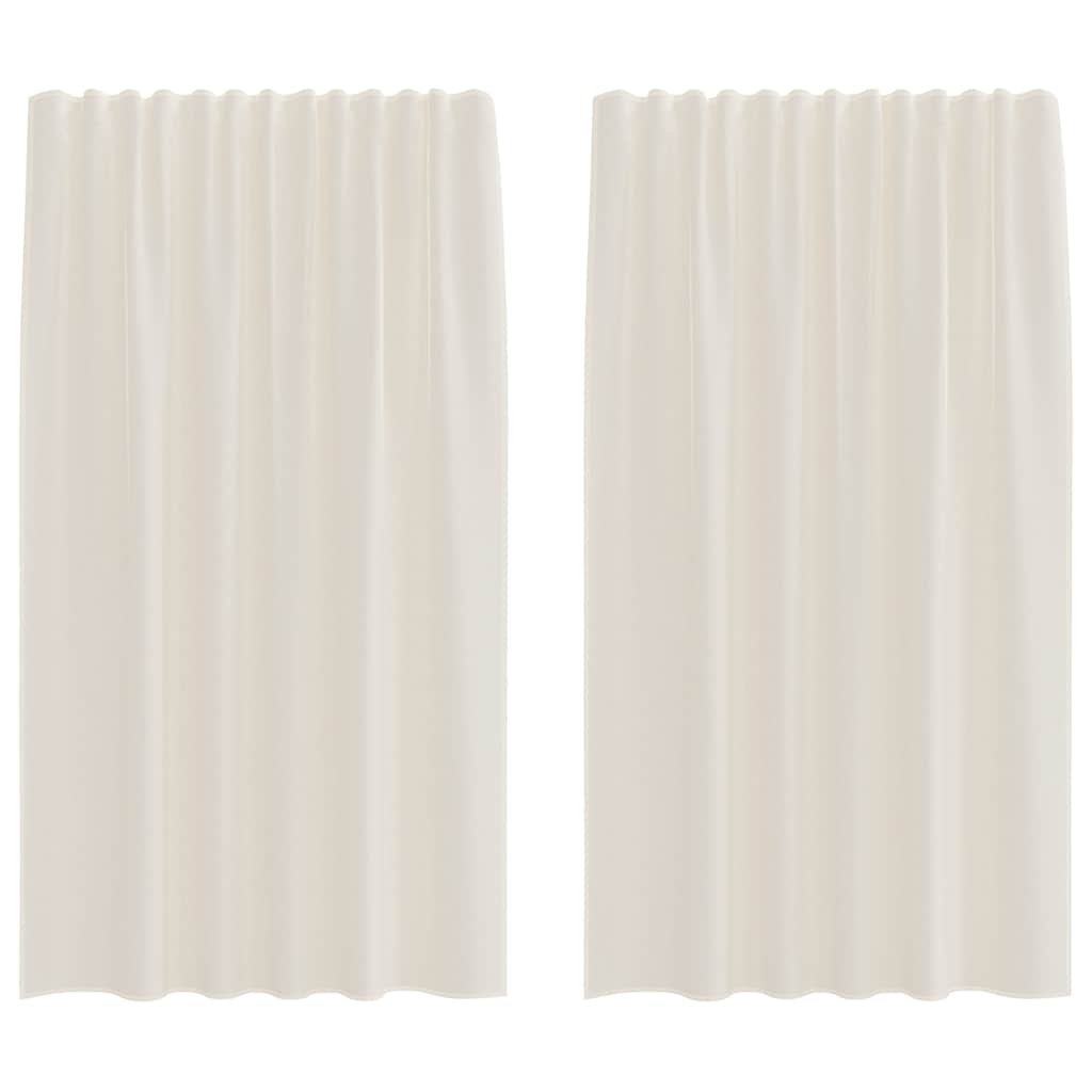 vidaXL Zasłony woalowe z kieszeniami na drążek 2 szt. Kremowe