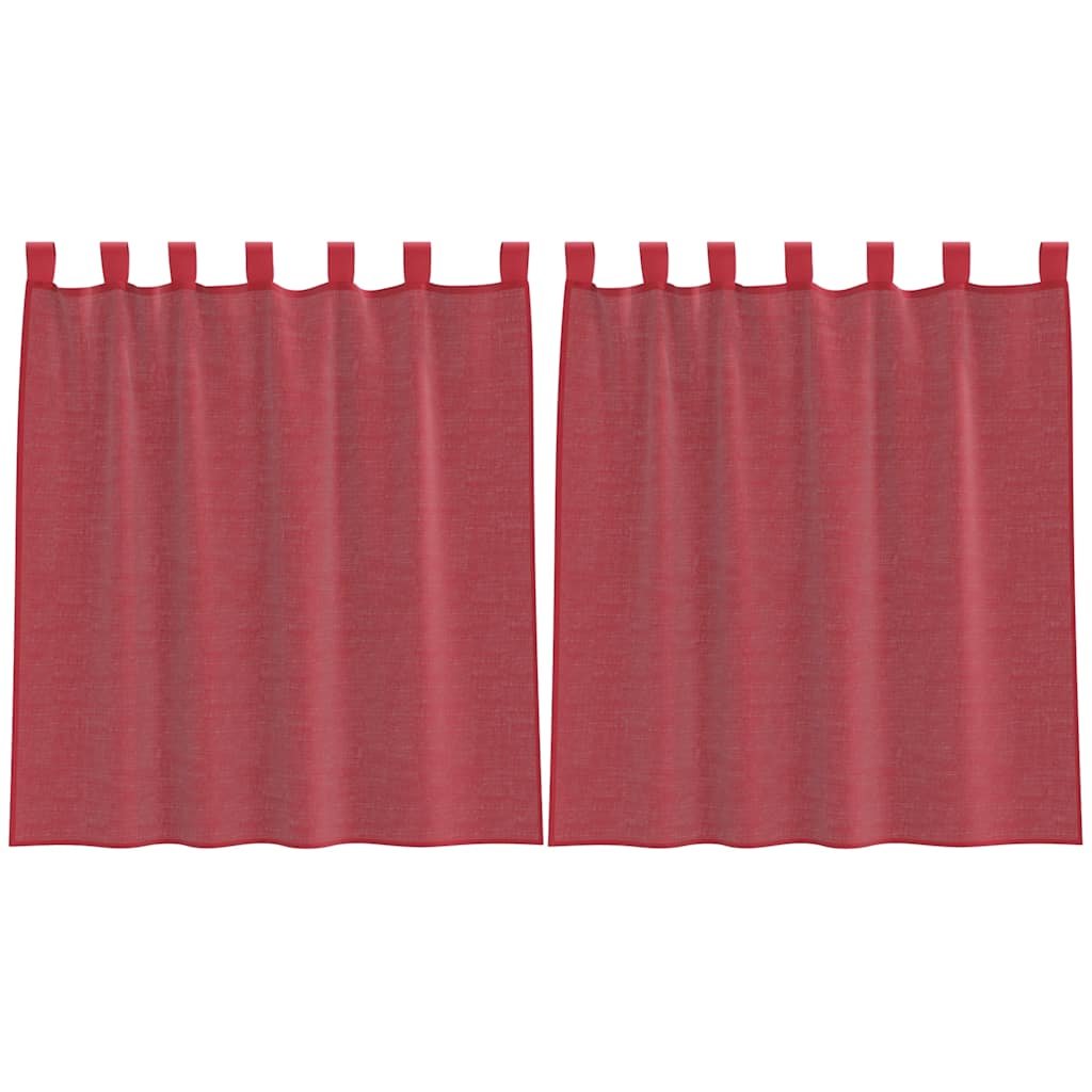 vidaXL Zasłony woalowe z pętelkami 2 szt. Wino czerwone 140x140 cm