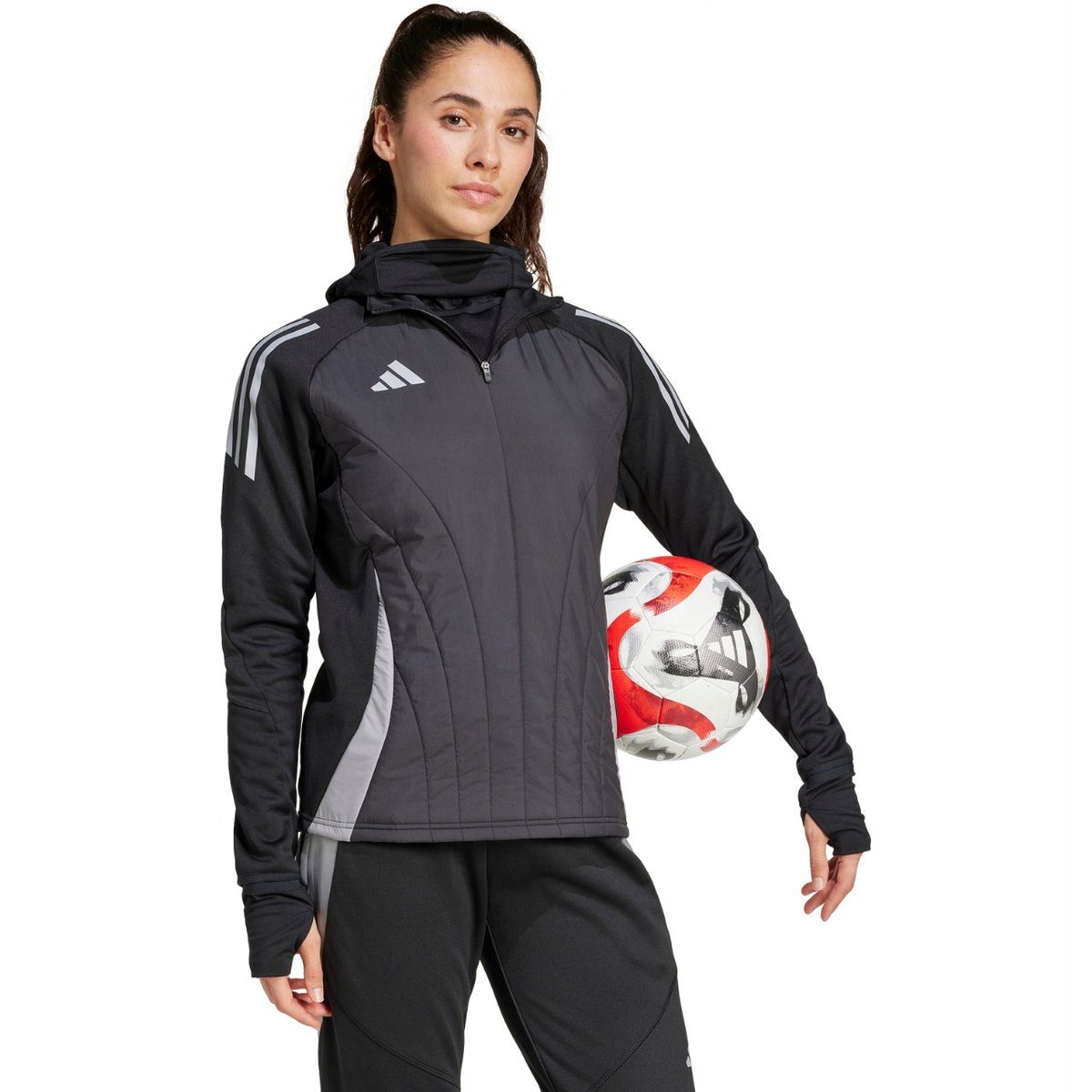 Bluza damska adidas Tiro 24 Competition Winterized czarno-szara IM9967 S