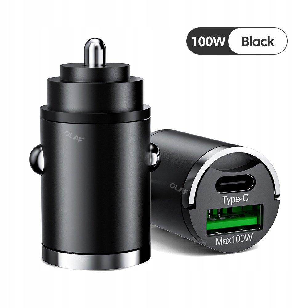 ładowarka samochodowa mini 100W USB-C QC3.0 PD