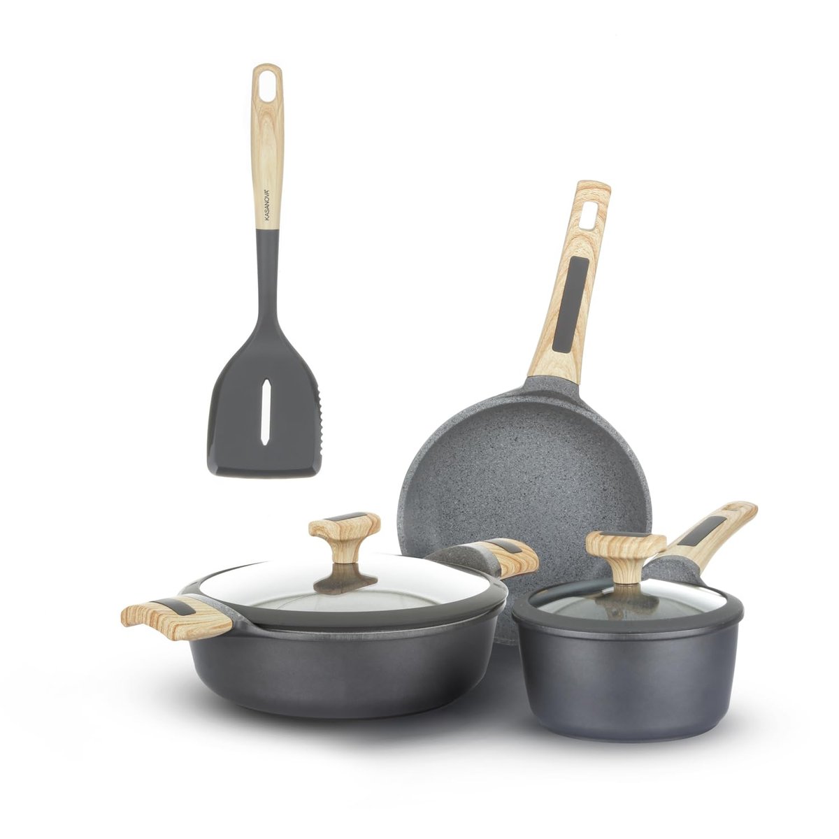 Kasanova Zestaw Garnków Evolution 6 Szt. Z Powłoką Nieprzywierającą Do Indukcji