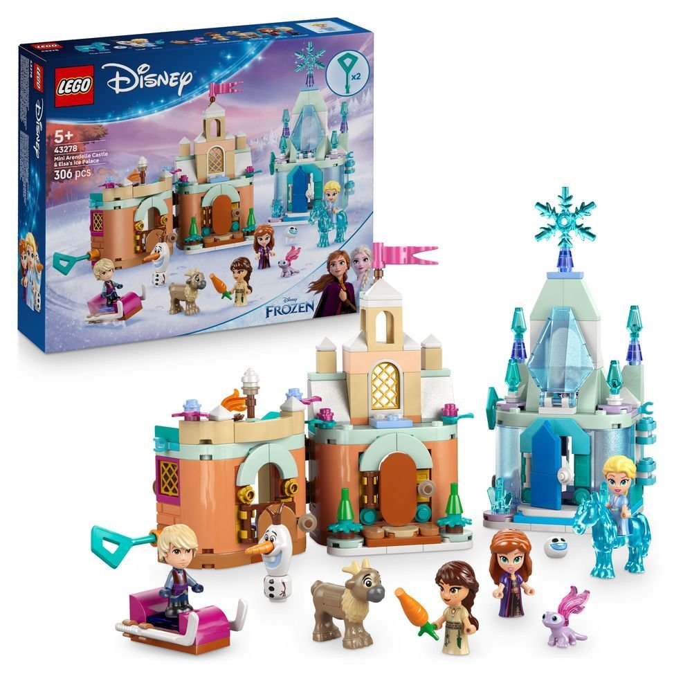 LEGO Disney, klocki, Miniaturowy zamek w Arendelle i lodowy pałac Elzy, 43278