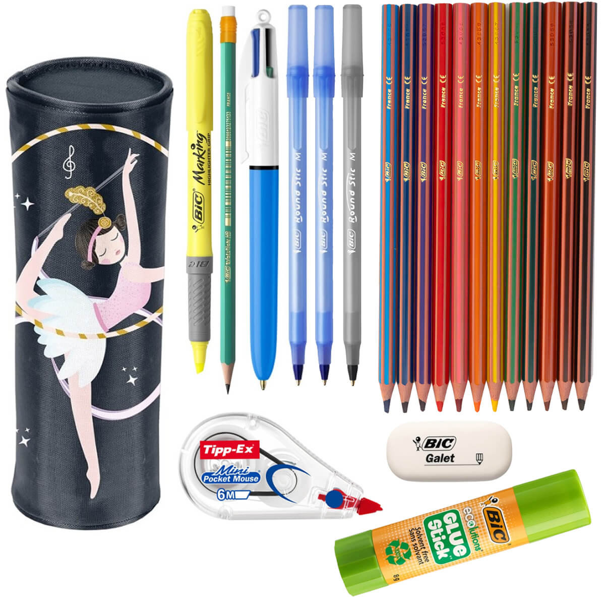 Piórnik saszetka Paso Baletnica z kompletnym wyposażeniem marki BIC