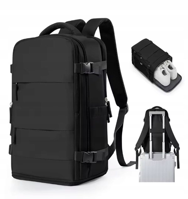 PLECAK Podrózny WYMIAR DLA RYANAIR I WIZZAIR BAGAŻ PODRĘCZNY USB na Laptopa