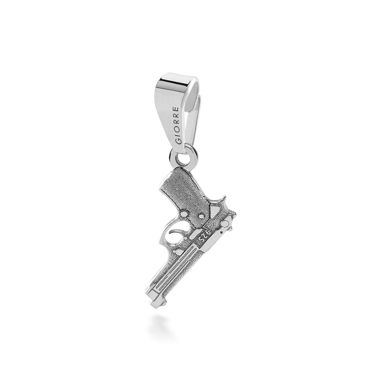 Srebrny charms zawieszka beads pistolet beretta
