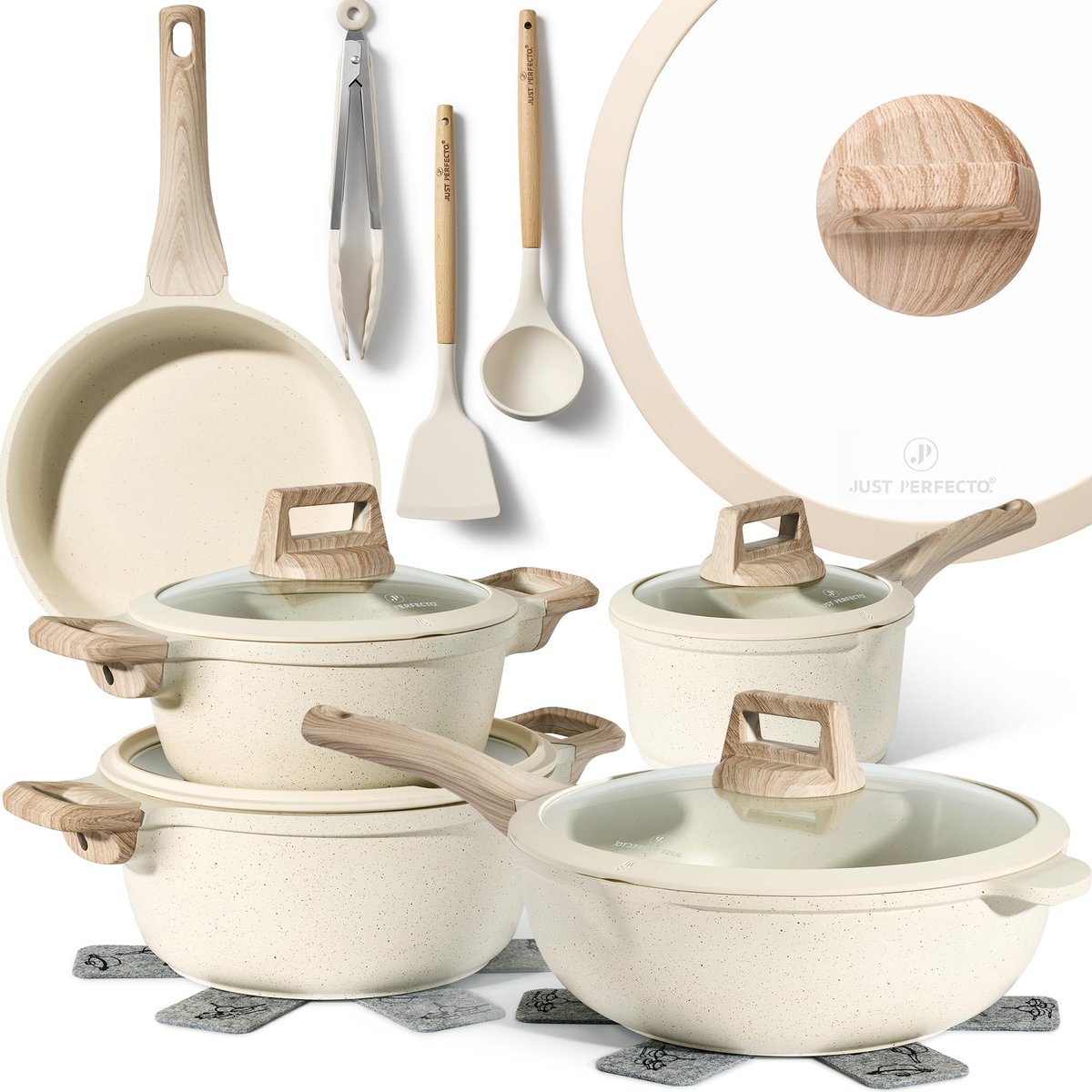 Ust Perfecto Zestaw Garnków Indukcyjnych 28 Cm, Patelnie 24 I 28 Cm, Bez Ptfe/Pfoa