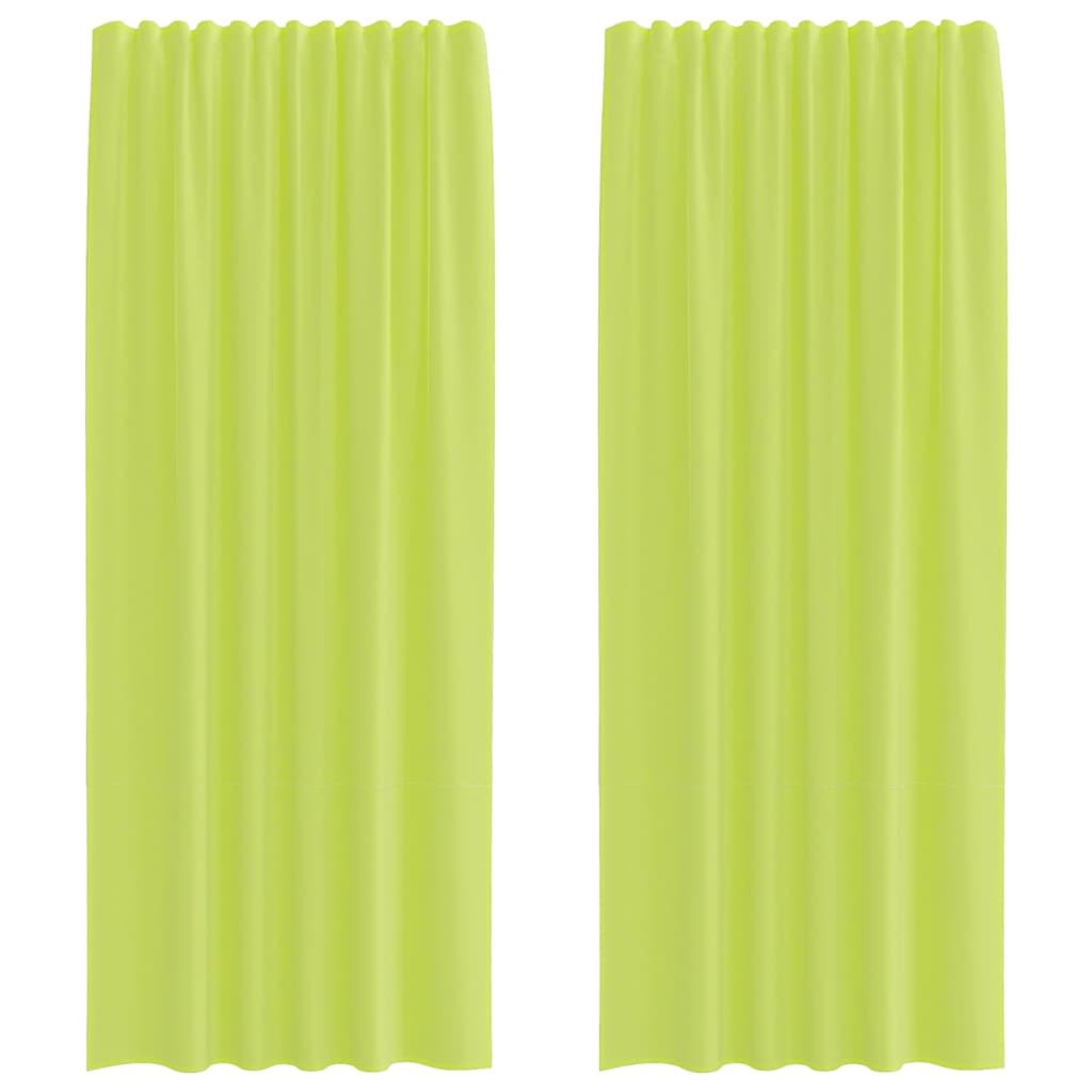 vidaXL Zasłony woalowe z kieszeniami na drążek 2 szt. Jabłko zielone