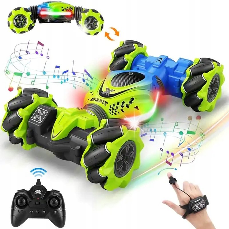 Samochód zdalnie sterowany gestami 4WD 2,4 GHz dwustronny obrotowy 360°