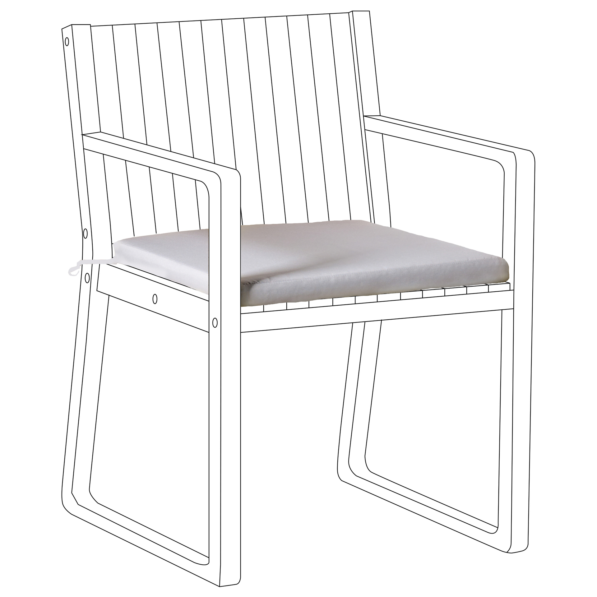 BLmeble Poduszka na krzesło ogrodowe SASSARI PREMIUM 46 x 46 cm Jasnoszary