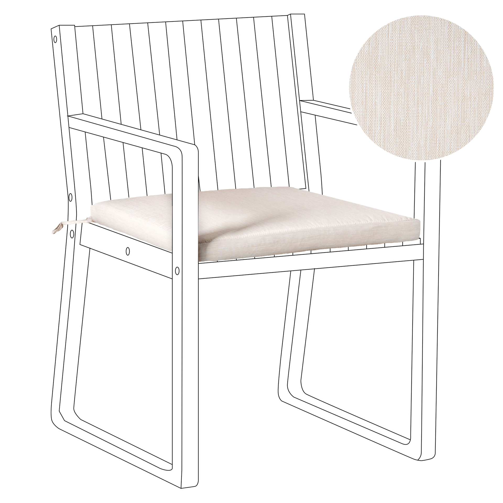 BLmeble Poduszka na krzesło ogrodowe SASSARI PREMIUM 46 x 46 cm Jasnobeżowy