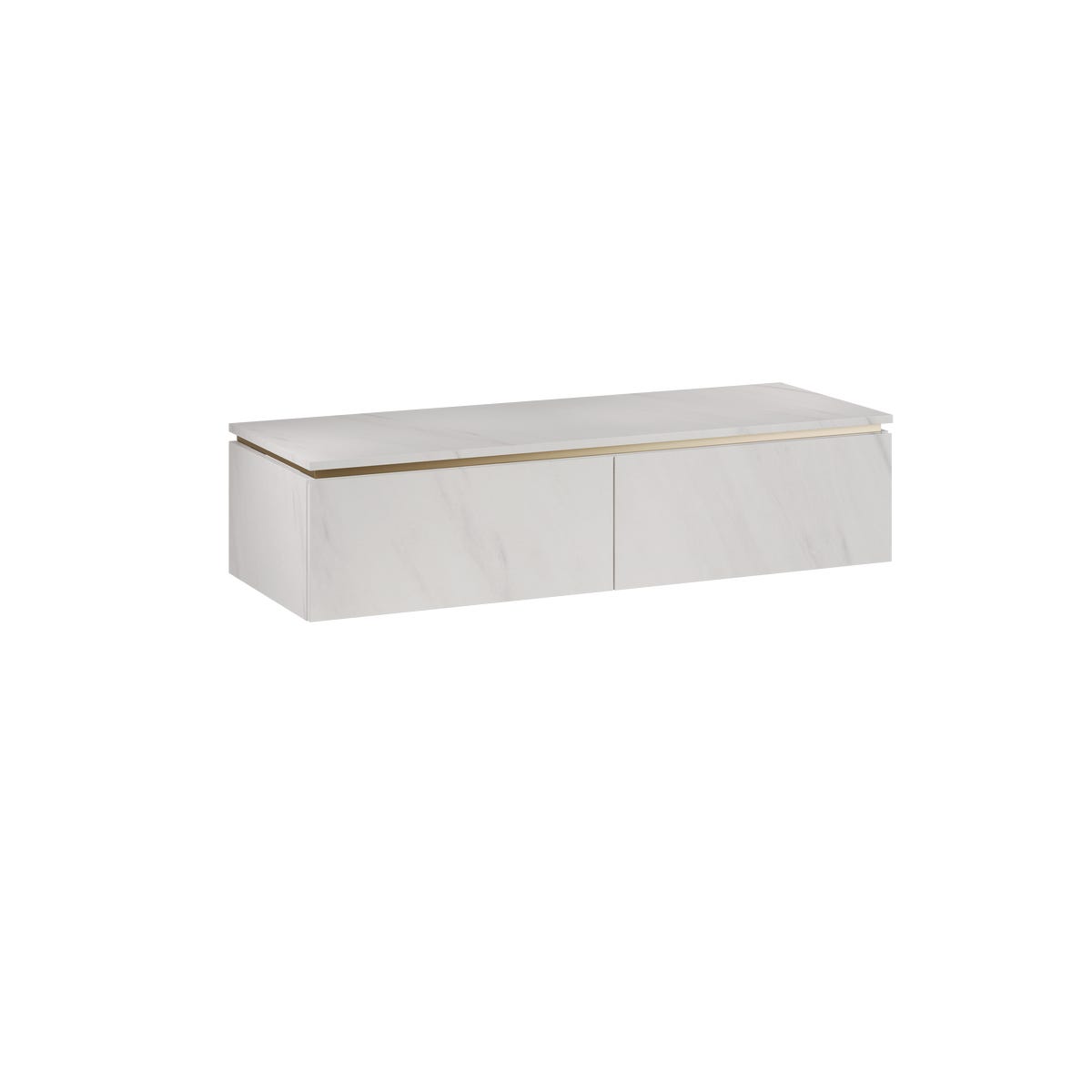 Szafka pod umywalkę wisząca Letto 120x45.1x28.6 cm biały marmur Szynaka-Meble