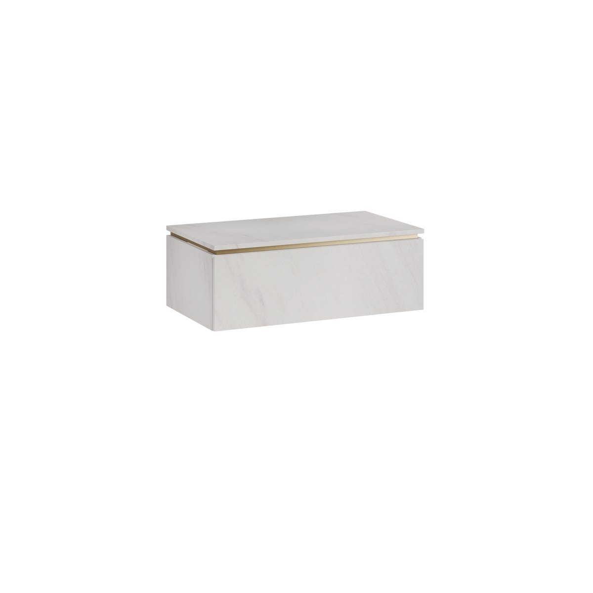 Szafka pod umywalkę wisząca Letto 80x45.1x28.6 cm biały marmur Szynaka-Meble