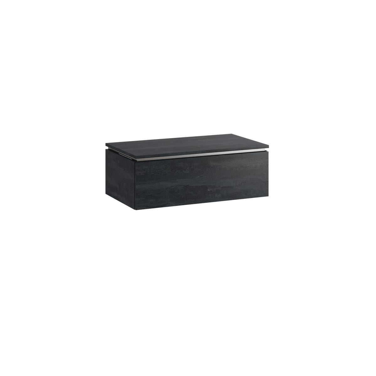 Szafka pod umywalkę wisząca Letto 80x45.1x28.6 cm czarny beton Szynaka-Meble