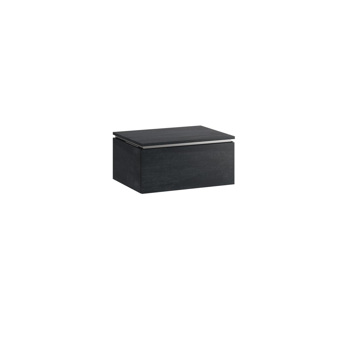 Szafka pod umywalkę wisząca Letto 60x45.1x28.6 cm czarny beton Szynaka-Meble