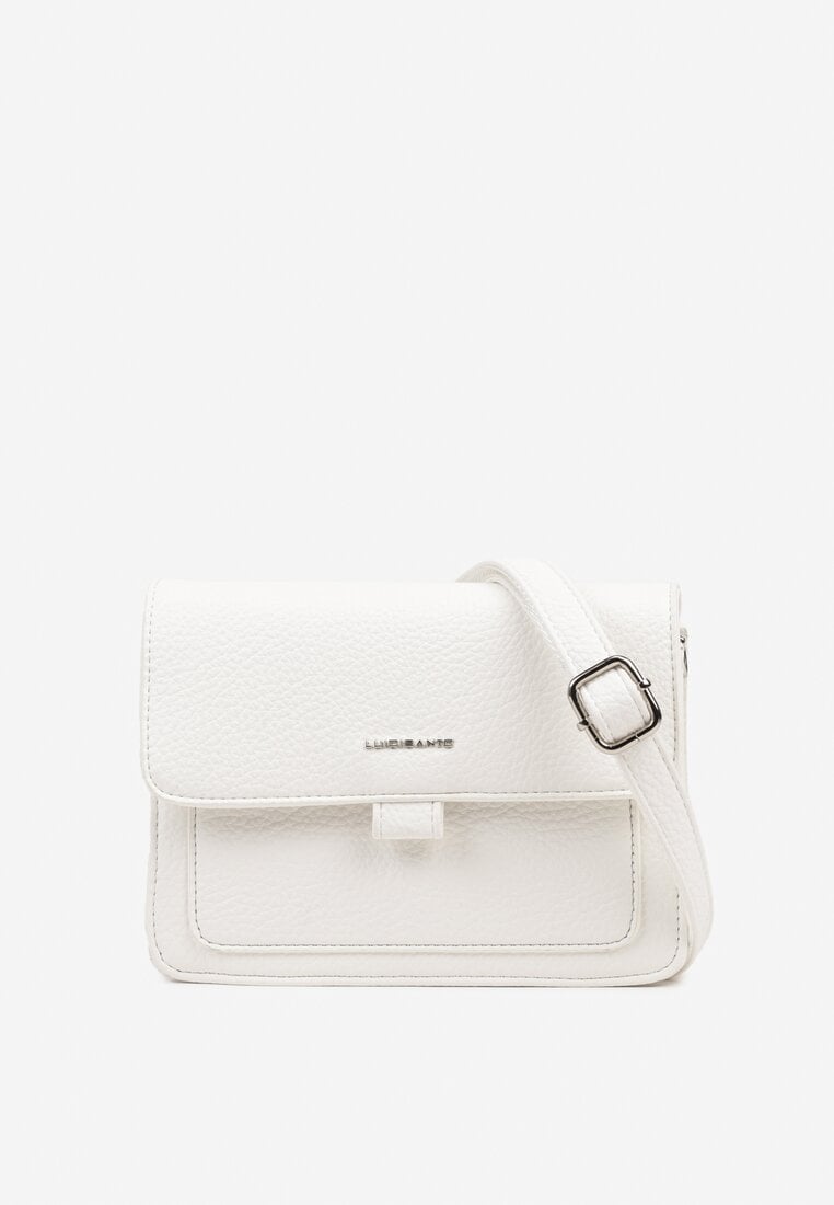 Biała Klasyczna Torebka Listonoszka z Zamknięciem na Klapę Izlira