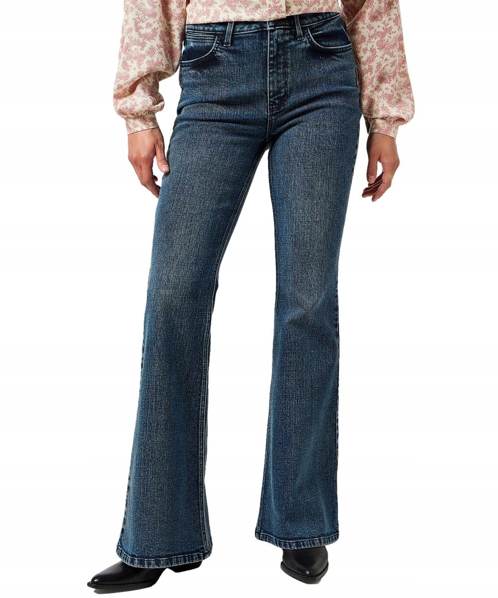 Jeansy Wrangler Fierce Flare 112356416 Blue Smoke W 28 / L 30