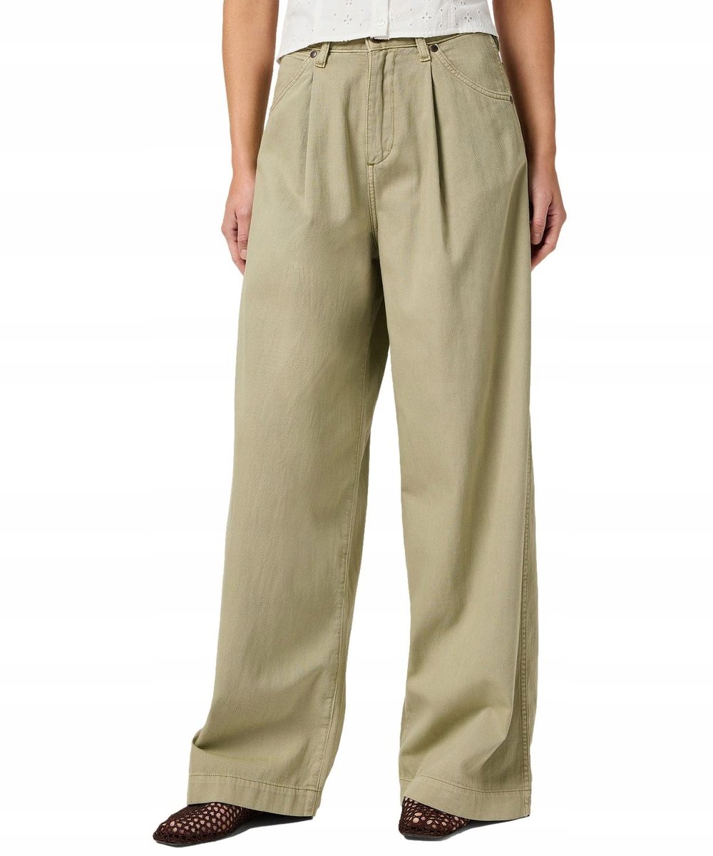 Spodnie Wrangler Pleated Trouser 112362959 Dark Tea W 28 / L 32