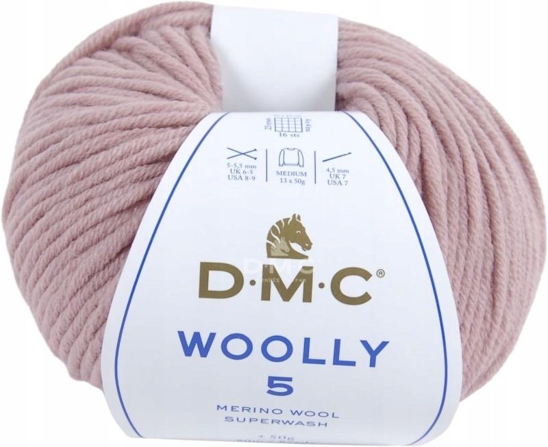 Włóczka DMC WOOLLY 5 kol. 40 / blady brudny róż