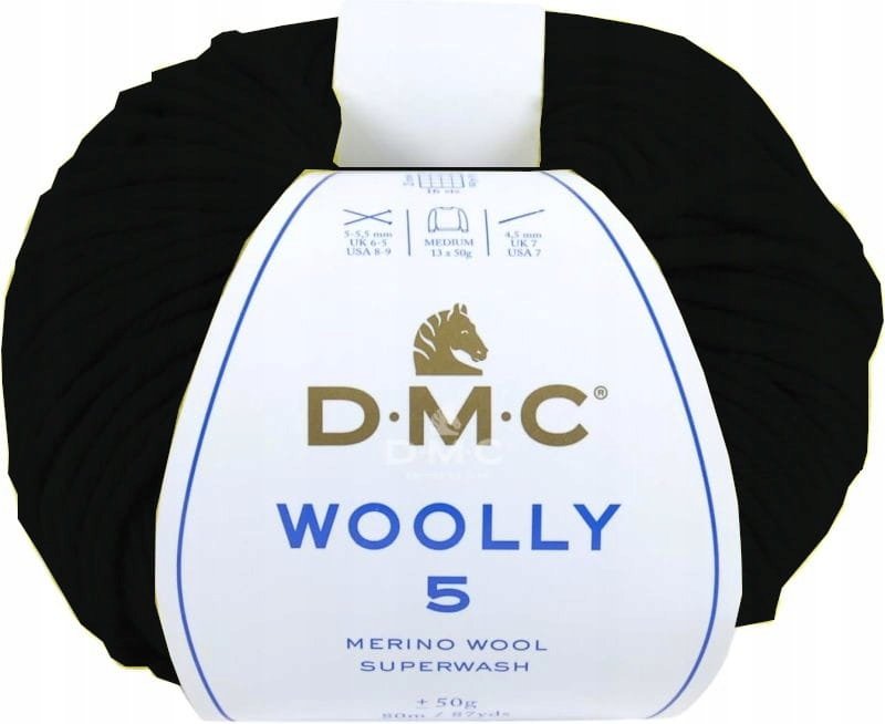 Włóczka DMC WOOLLY 5 kol. 02 / czarny