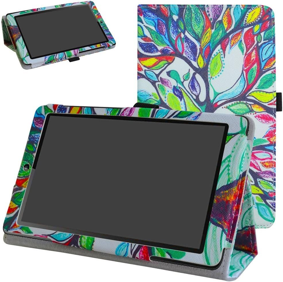 ETUI HUAWEI MEDIAPAD T3 7 ZAMYKANE Z KLAPKĄ KOLOROWE DRZEWKO SOLIDNE