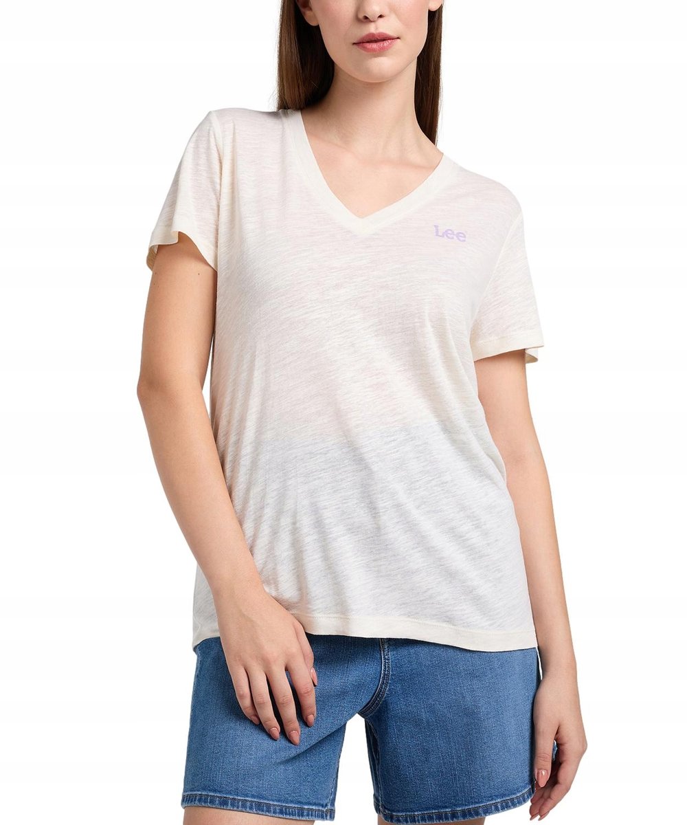 T-shirt Lee V NECK TEE 112350251 Ecru XS