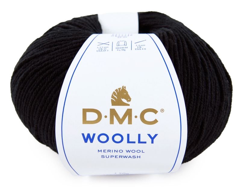 Włóczka DMC Woolly 100% wełna merino kol. 02 czarny
