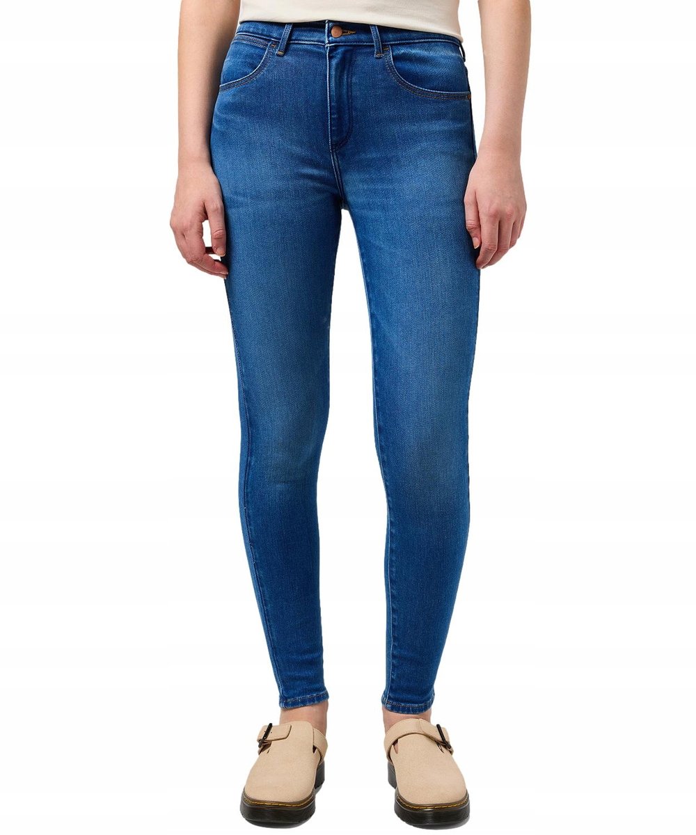 Jeansy Wrangler High Rise Skinny 112350940 Rustic W 26 / L 32