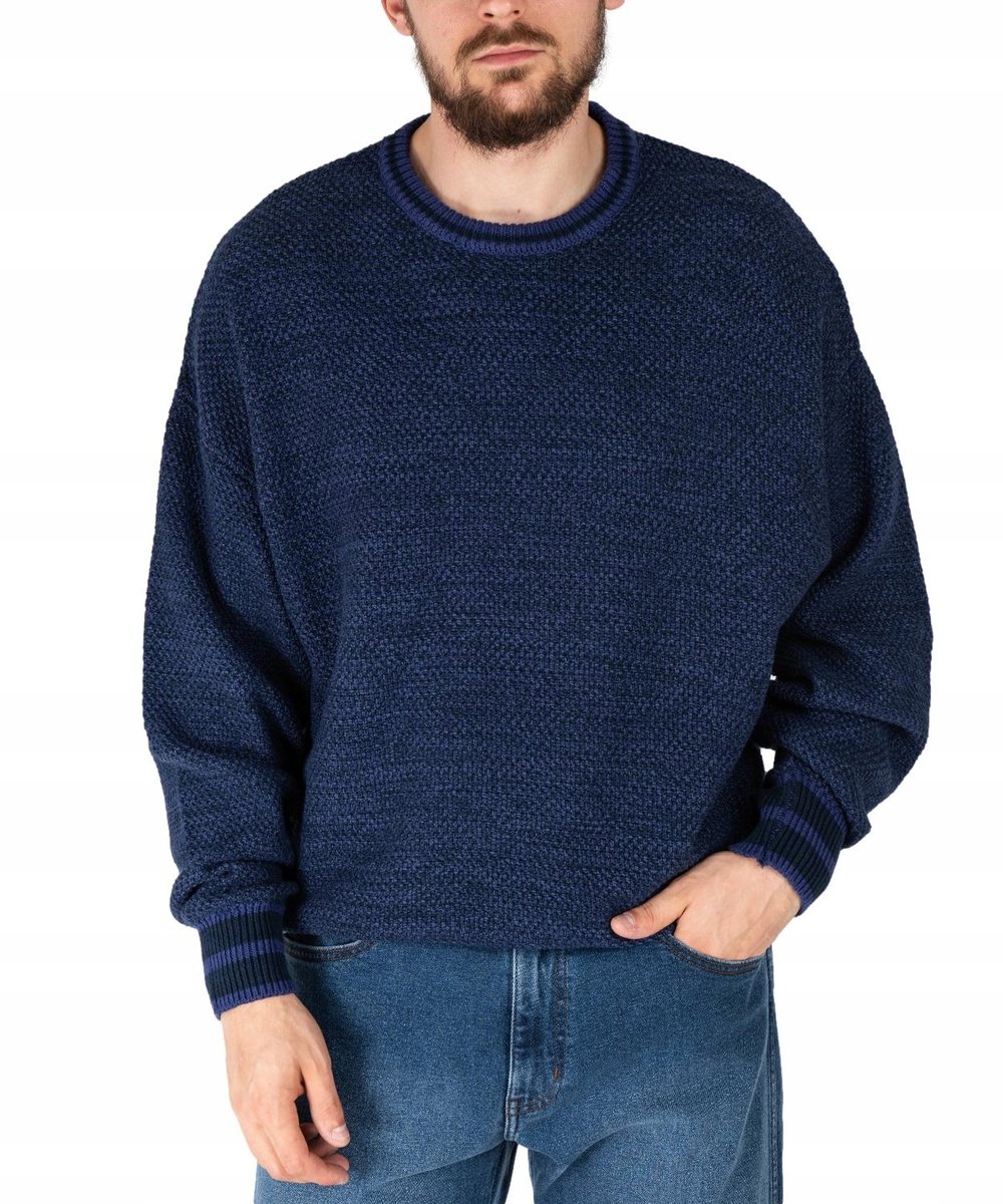 Sweter Wrangler VARSITY KNIT W8C7PEB51 Blue M