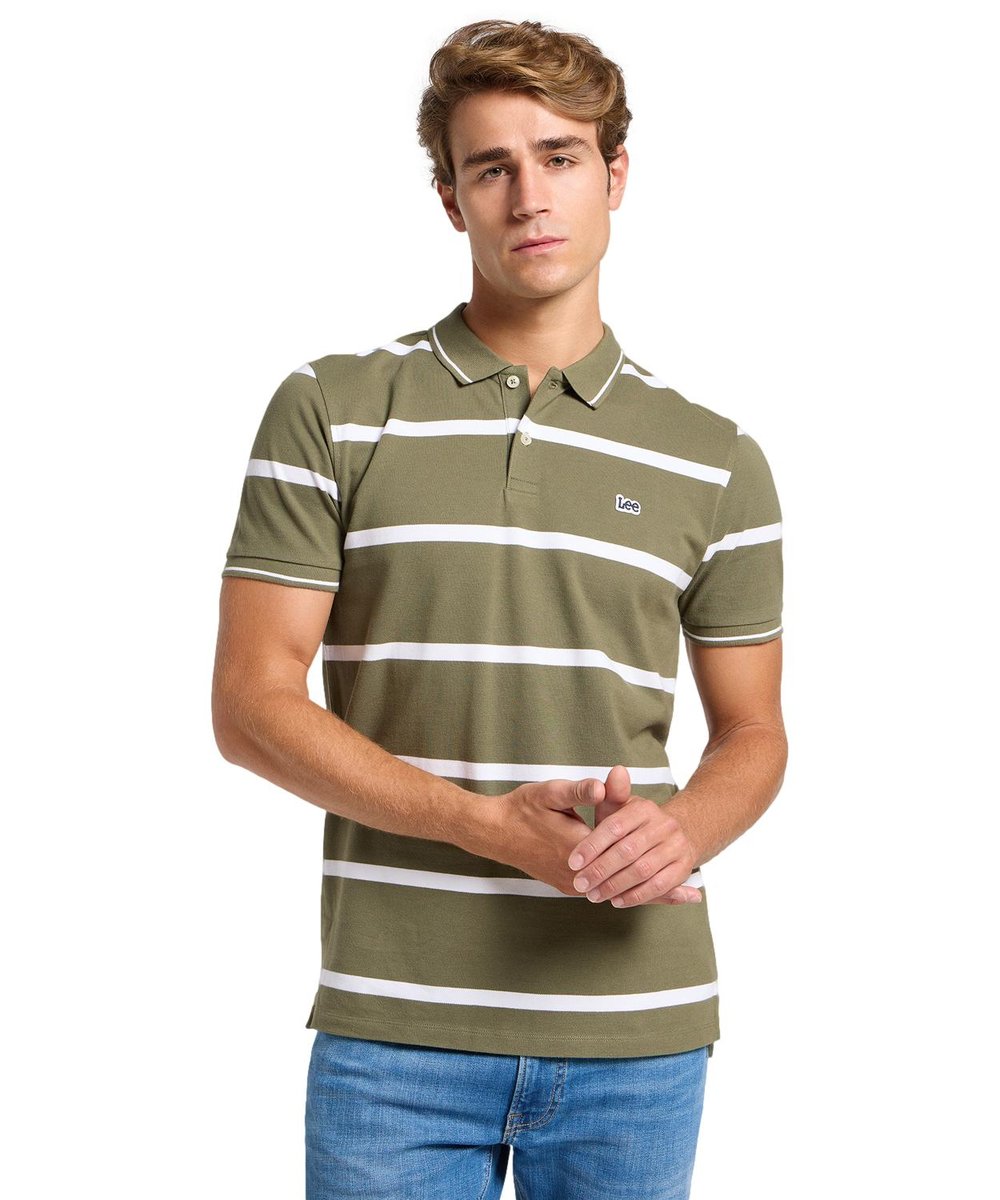 Koszulka Lee PIQUE POLO 112363858 Mercantile Green Stripe S