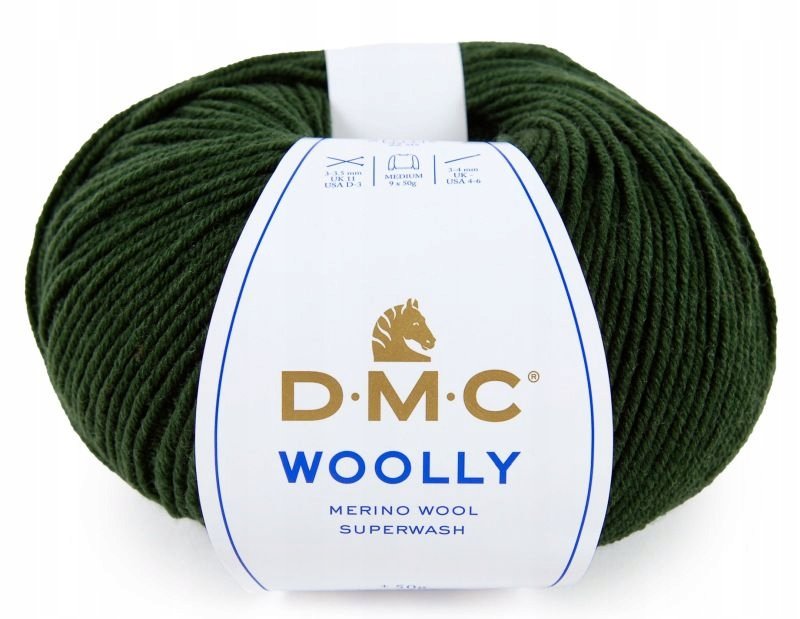 Włóczka DMC Woolly 100% wełna merino kol. 86 ciemny zielony