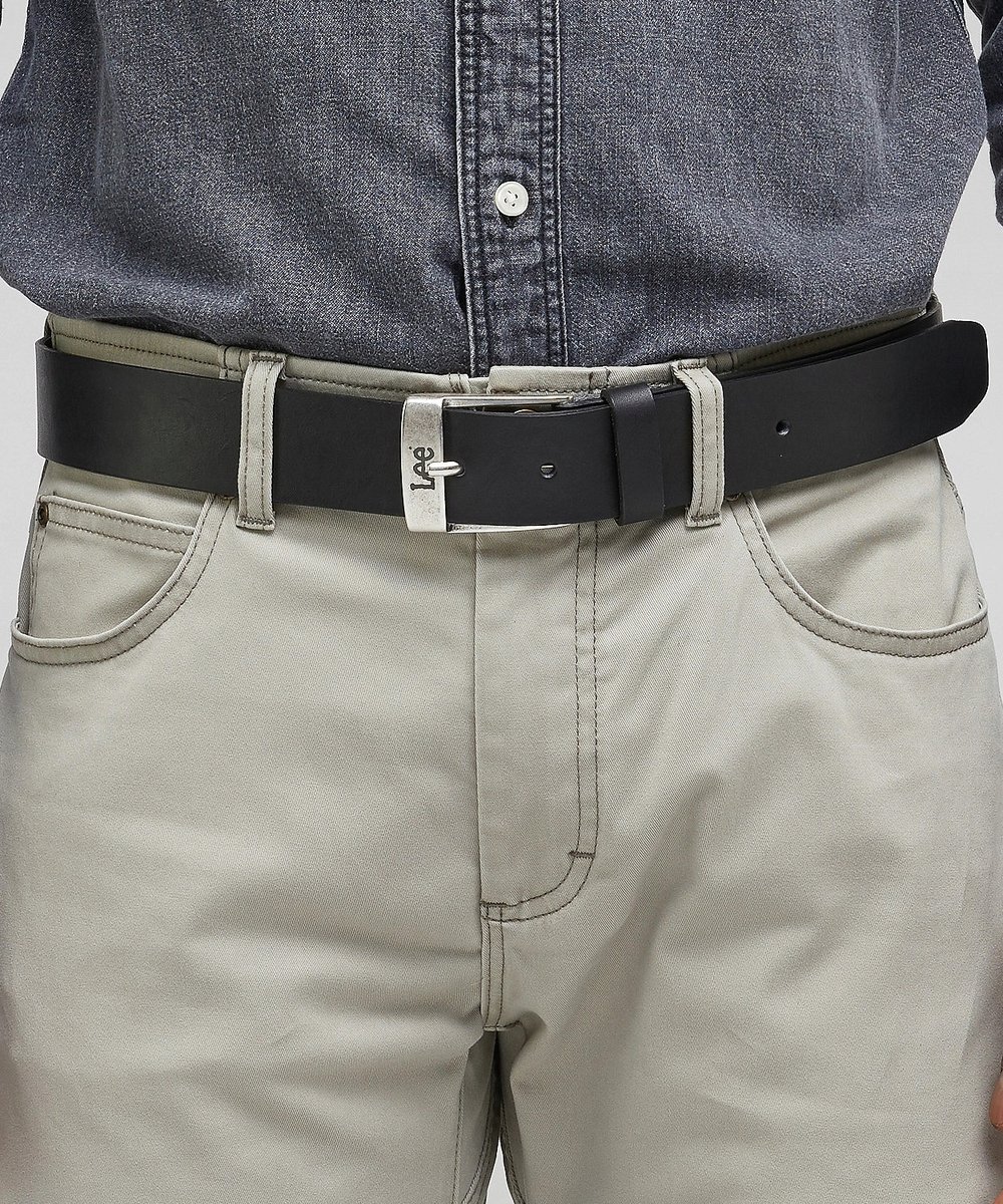 Pasek Lee LEATHER BELT LOGO BUCKLE 112331208 LP655001 Black 90