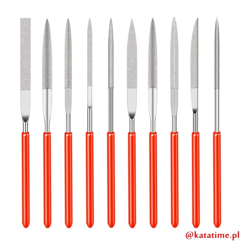 Pilniki zegarmistrzowskie igłowe diamentowe Komplet 10 szt. NOWE