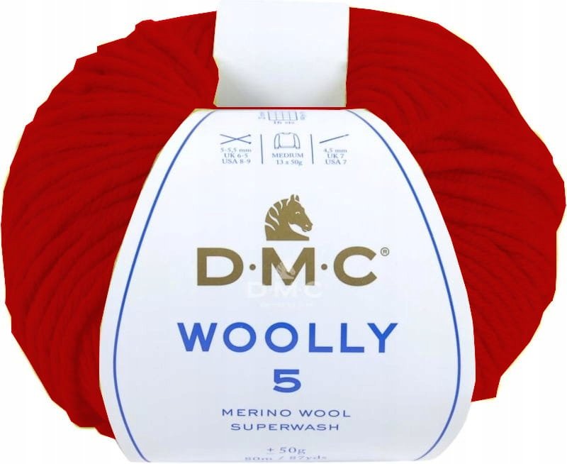Włóczka DMC WOOLLY 5 kol. 105 / czerwony