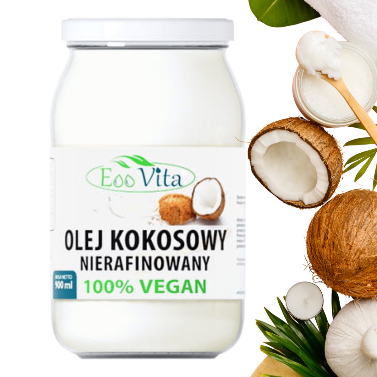 Olej kokosowy nierafinowany 900ml