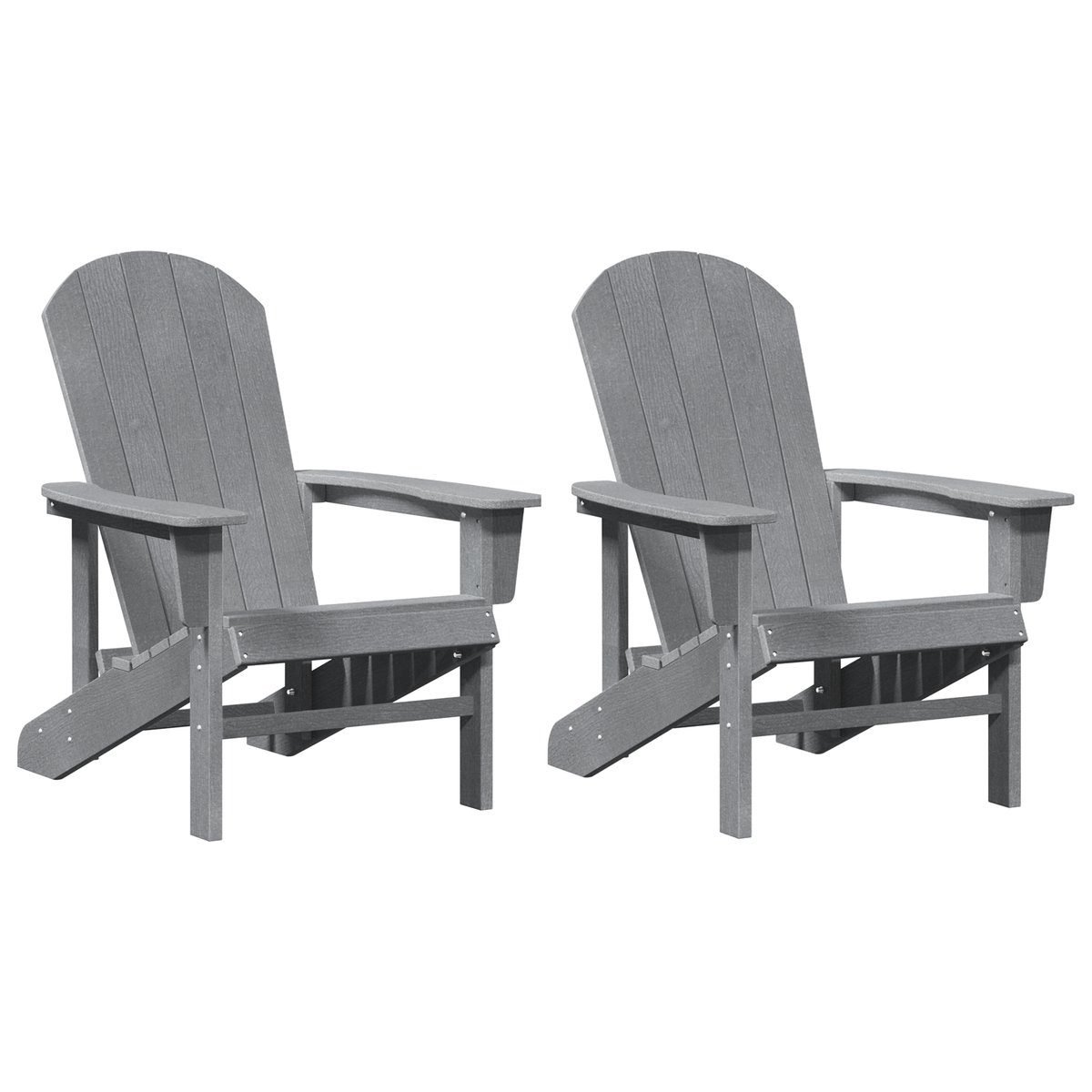 vidaXL Krzesła Adirondack 2 szt Jasnoszare 74x82x90 cm HDPE
