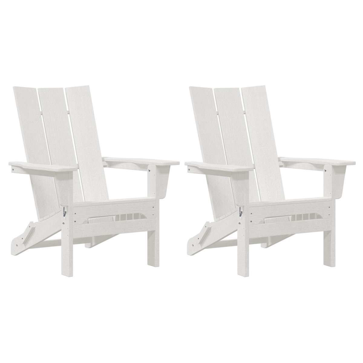 Składane krzesła Adirondack vidaXL 2 szt Białe 74.5x80.5x90 cm HDPE, Składane krzesło Adirondack vidaXL Białe 74.5x80.5x90 cm HDPE