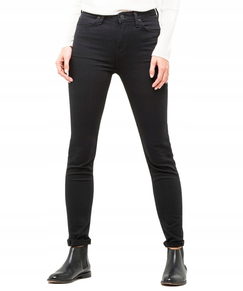 Jeansy Lee Scarlett High 112114135 L626AE47 Black Rinse W 29 / L 33