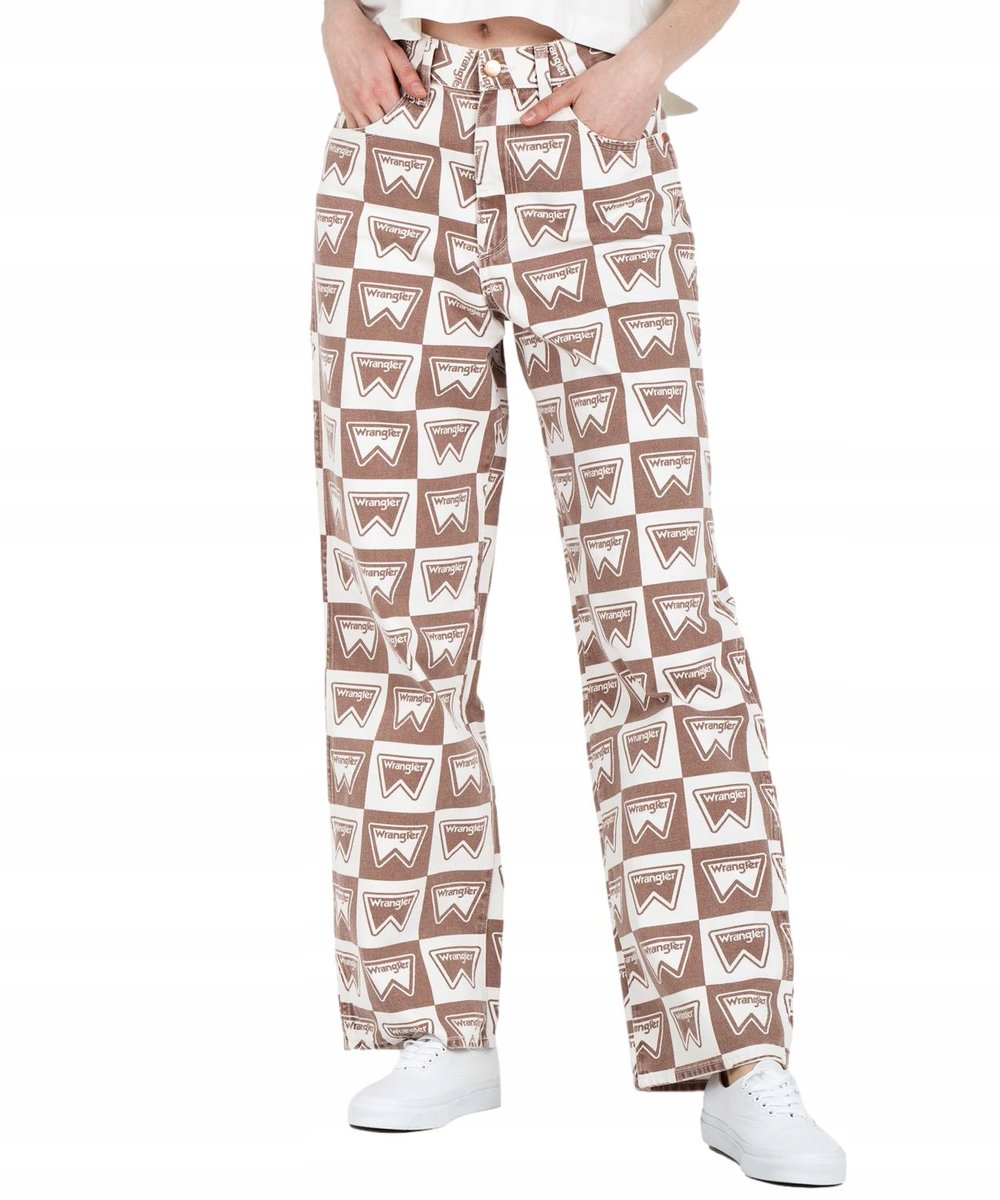 Jeansy Wrangler Mom W24MXT38L Frapuccino 26 / 32