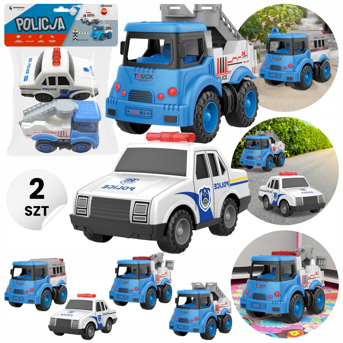 VERGIONIC Zabawkowa policja 2szt.