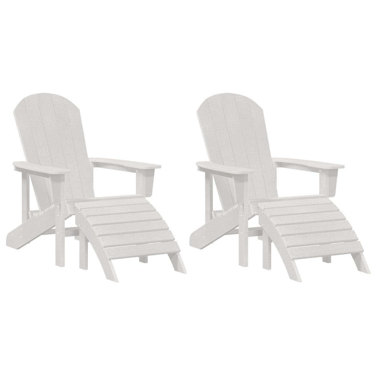 Krzesła Adirondack vidaXL z podnóżkami 2 szt. Białe HDPE, Krzesło Adirondack vidaXL z podnóżkiem Białe HDPE