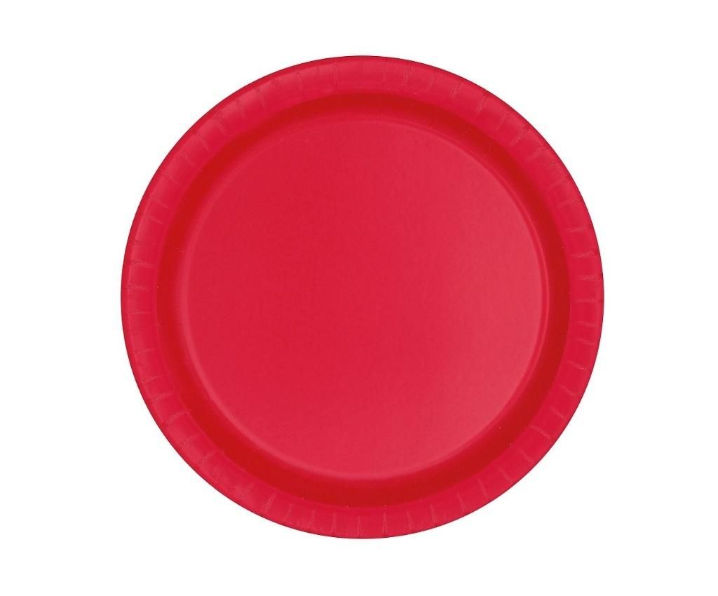 Talerzyki papierowe czerwone 18cm 8szt