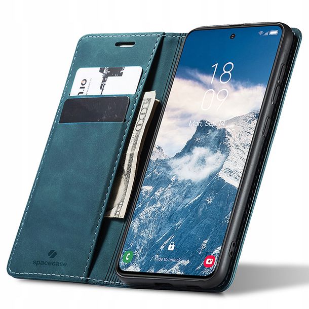 Eleganckie etui z klapką portfel kieszonka pokrowiec case do Galaxy S24 FE